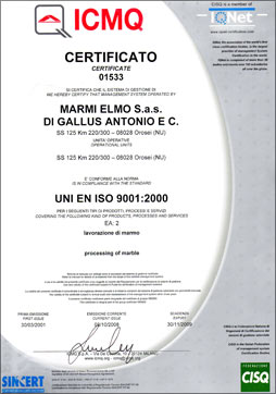 UNI EN ISO 9002:1994 - Certificato n 01533