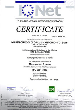 ISO 9002:1994 - Certificato n 18722